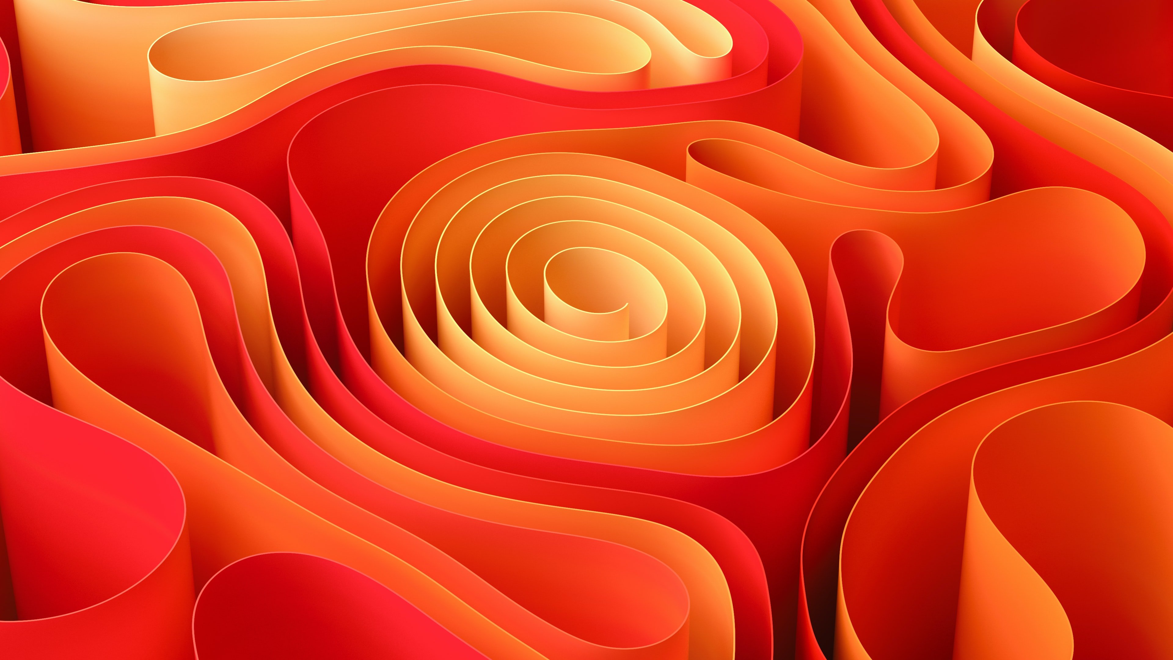 Abstraktes Bild von Rundungen in der Farbe Orange